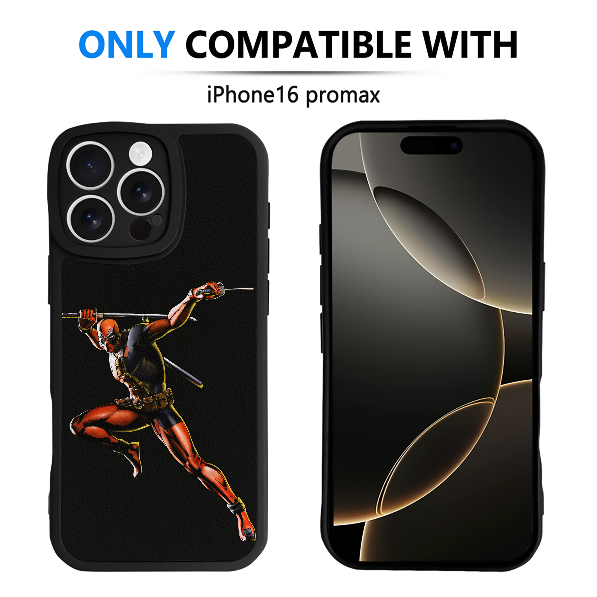 （画像用） Deadpool デッドプール 【iPhone 16シリーズ対応】シリコンスマホケース（レザー調） 材質：シリコン